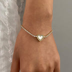 Stainless Steel Heart Full Diamond Bracelet Bangle Jewelry bracelet