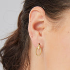 Gold-Plated Brass Twisted Oval Stud Earrings in a gold-tone brass finish