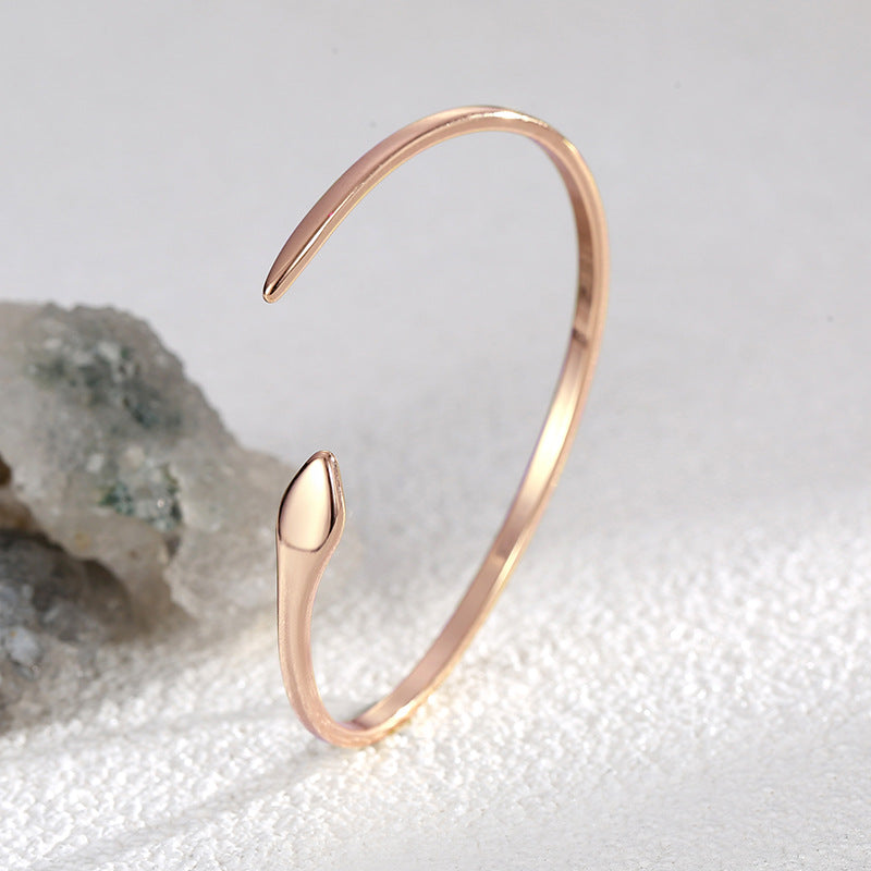 B0127 Snake-shaped Design Bracelet for Women gold Asymmetric Open Adjustable Snake Jewelry