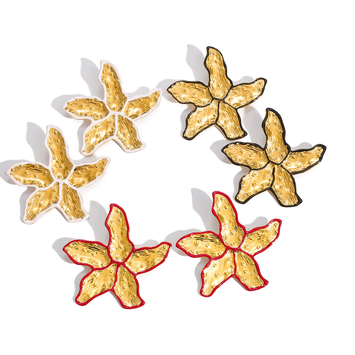 2H Oil Drop Flower Earrings Exaggerated Ear Jewelry Stainless Steel Accessories Earrings