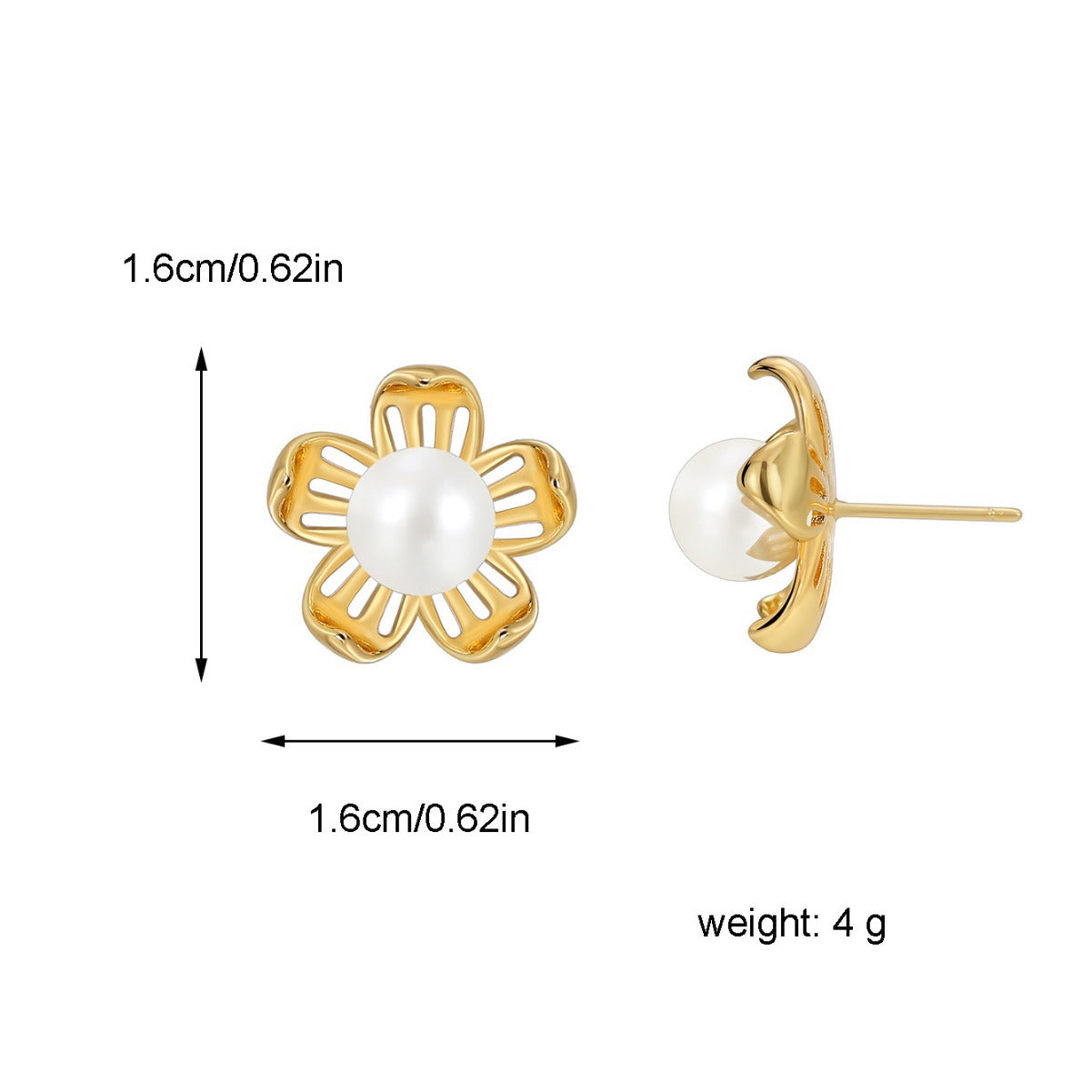 E0462 Small Fashion Simple Shaped Earrings for Women Petal Shell Pearl Earrings