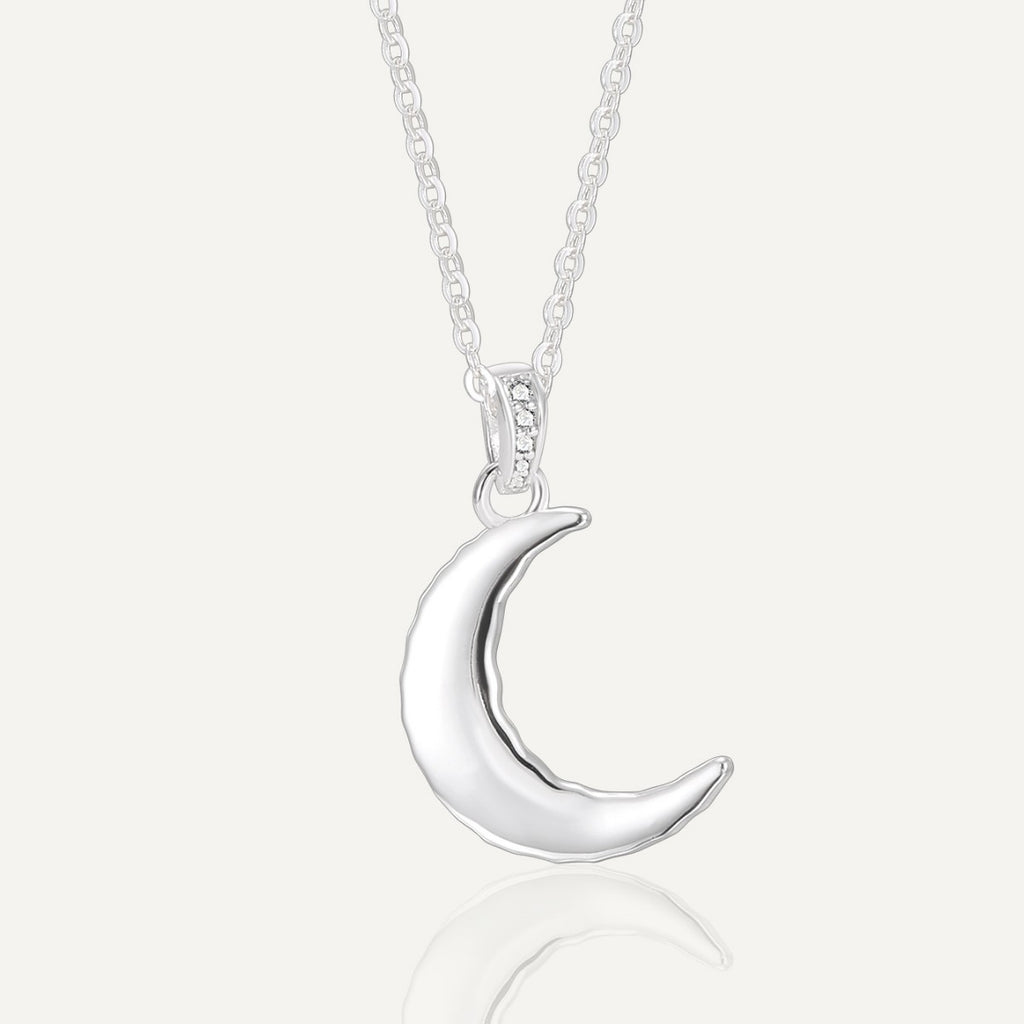 S925 Silver Irregular Moon Necklace For Women Collarbone Chain Choker