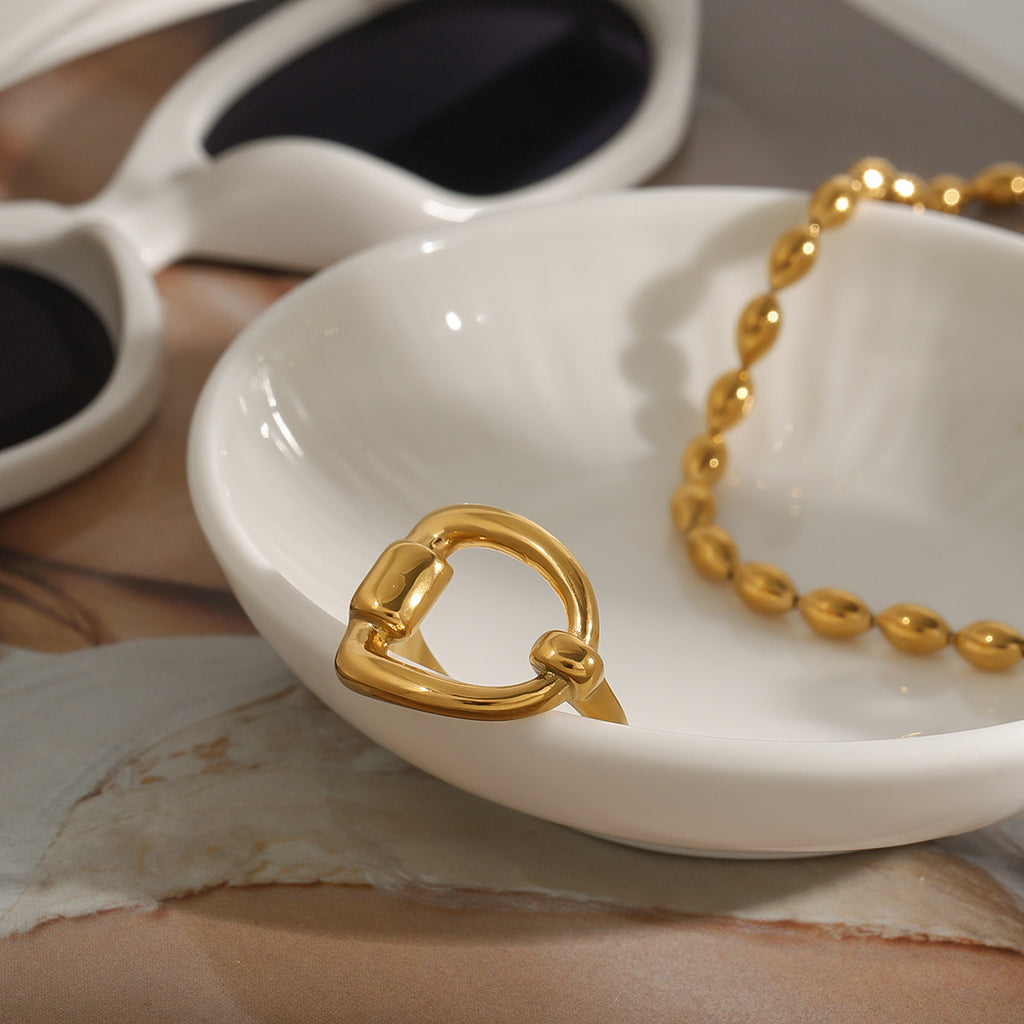 2H Ring Style Finger Ring 18k Gold rings Stainless Steel Jewelry