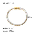 Gold-Plated Stainless Steel Pearl Chain Bracelet — finish and profile — jewelry finish and design detail