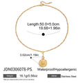 Gold-Plated Coin Medallion Vintage Pendant Stainless Steel Necklace — jewelry construction