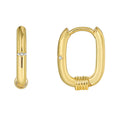 Gold-Plated Brass Geometric CZ Earrings — Easy-Layering Style with gold-tone brass construction