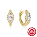 New925Sterling Silver Diamond-Encrusted Chain Earrings Ear Clips Fashionable Ear Jewelry