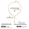 Gold-Plated Stainless Steel Lariat Necklace with Cross Detail — product styling — jewelry finish and design detail