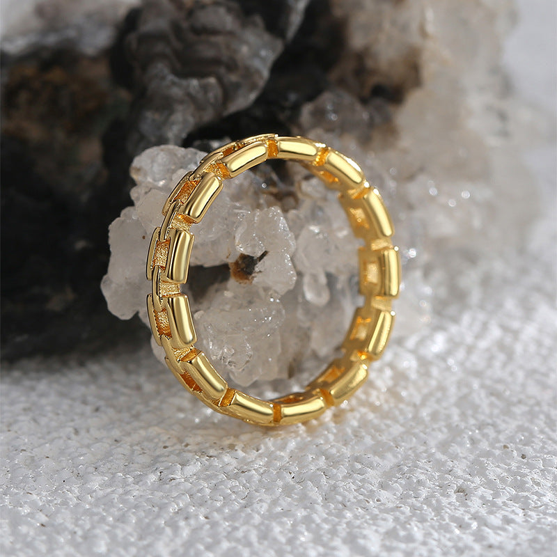 R0562 Fashion Creative Design Lock Buckle Unisex Ring Simple Hip Hop