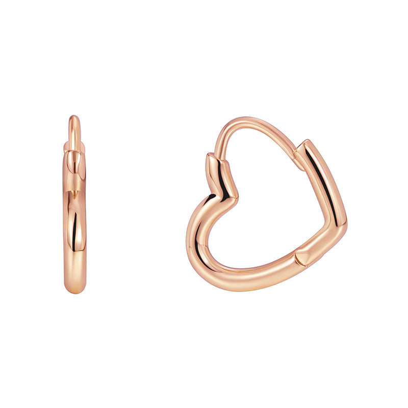 E0338 Simple Design Earrings for Women Heart Fashion Gold-Plated Ear Jewelry