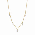 Gold-Plated Brass Minimalist White CZ Necklace with gold-tone brass construction