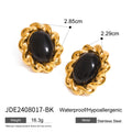 Sculptural Gold-Plated Stainless Steel Earrings — finish and profile — jewelry finish and design detail
