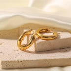 French Style Round Non-Fading Earrings Exaggerated Personality Simple Ear Jewelry Stainless Steel Earrings for Women