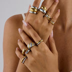 2H Color Block Ring Non-Fading Jewelry Ring Accessories for Women rings