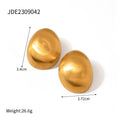 18K Gold-Tone Stainless Steel Oval Minimalist Stud Earrings styled for independent jewelry boutiques