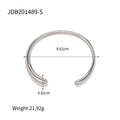Open Profile Stainless Steel 18K Gold-Plated Cuff Bracelet — alternate product view — jewelry finish and design detail