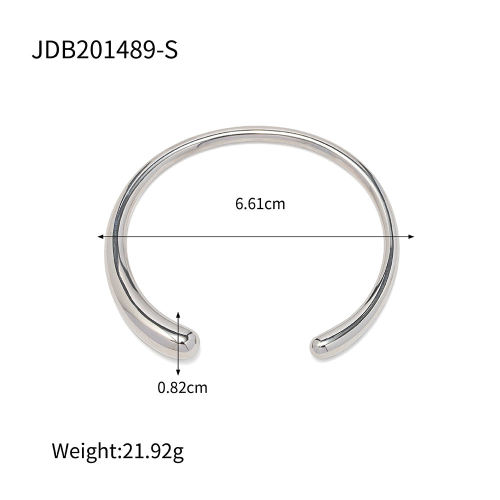 Fashion Design Style18K Stainless Steel Smooth Open Bracelet Electroplated Women's Product