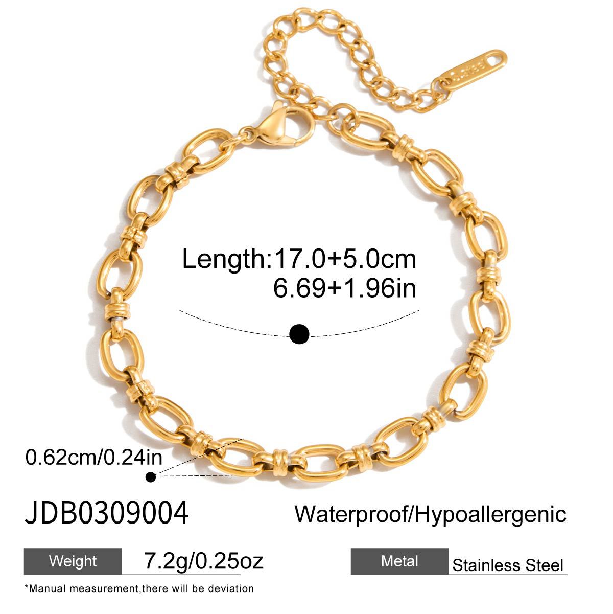 Classic Basic Chain Bracelet18k Non-Fading Stainless Steel Jewelry