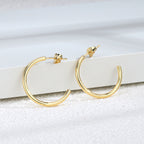 E0266 Various Sizes Round Shape C Hoop Earrings Semi-Open Large Hoop Trendy Women's Jewelry