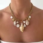 Shell Necklace Beach Vacation Collarbone Chain Stainless Steel Jewelry