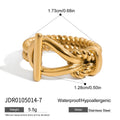 Gold-Tone Stainless Steel Ring with Knot Cubic Zirconia Detail styled for independent jewelry boutiques