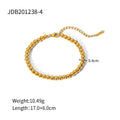 Beaded Cuff Stainless Steel 18K Gold-Plated Bracelet — alternate product view — jewelry finish and design detail