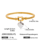 18k Gold Stainless Steel Heart Bracelet Jewelry Non-Fading Bangle Accessories