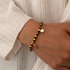 B0292 Bohemian Flower Inlaid Zircon Vintage Beaded Design Bracelet