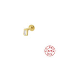 Floral Geometric Stud 925 Sterling Silver Earrings — fastening detail — alternate angle 2 — jewelry finish and design detail
