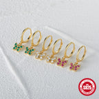 S925Sterling Silver Butterfly Inlaid Diamond Earrings Hoop Earrings Ear Clips Earrings Hot Sale Creative Style Earrings for Women