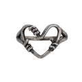 Gold-Plated Heart Openwork Vintage Ring — surface finish detail