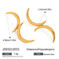 Crescent Moon Gold-Plated Stainless Steel Earrings — jewelry construction — jewelry finish and design detail