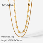 Double Layer Stacked Necklace Collarbone Chain Stainless Steel Jewelry Non-Fading