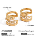 Stainless Steel Earrings in Gold-Tone with Snake Detail with a refined design profile