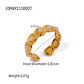 Cubic Zirconia Stainless Steel Ring in Gold-Plated — Minimal Edit — design close-up — jewelry finish and design detail
