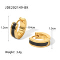 18K Gold-Plated Enamel Drop Geometric Hoop Earrings — alternate product view — jewelry finish and design detail