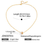 Small Waist Necklace Fortune Bead Collarbone Chain Stainless Steel Jewelry for Women