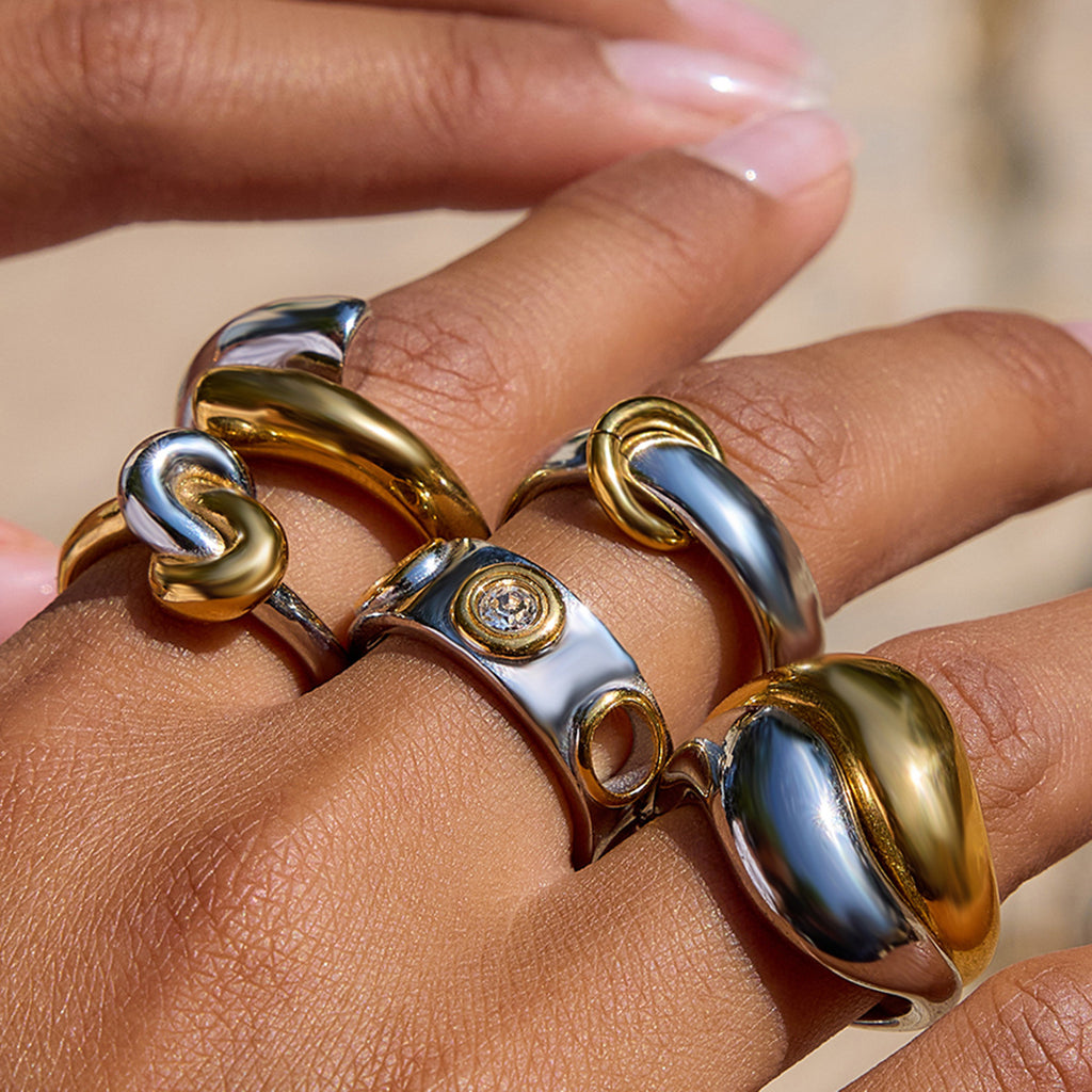 Color Block Ring Non-Fading Jewelry Accessories ring