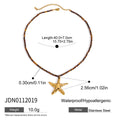 Gold-Plated Stainless Steel Necklace with Beaded Detail — close-up detail — jewelry finish and design detail