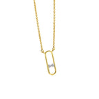 N0068 Geometric Zircon Necklace for Women Fashion Diamond-Studded Collarbone Chain Brass Real Gold Plated Jewelry