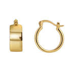 E0451 Simple Design Glossy Surface Curved Earrings for Women Brass Gold Plated Fashion Ear Accessories