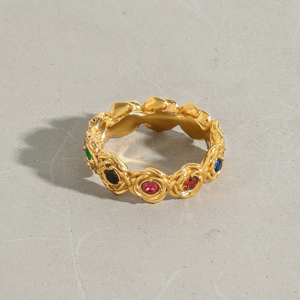 2H Zircon Rose Flower Ring Jewelry Does Not Fade ring Stainless Steel