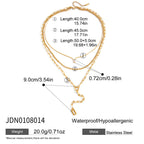 Stainless Steel Zircon y Long Chain Necklace Jewelry for Women Autumn Winter Sweater Chain