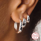 S925Pure Silver Classic Inlaid Diamond Five-Pointed Star Eight-Pointed Star Hoop Earrings Ear Clips Ear Jewelry Hot-Selling High-End Earrings