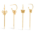 Butterfly Knot Stainless Steel Tassel Earrings Jewelry for Women