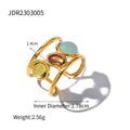 Stone Open Profile Stainless Steel Gold-Plated Cuff Bracelet — material detail — jewelry finish and design detail