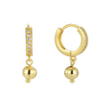 Gold-Plated Brass Beaded CZ Hoop Earrings styled for independent jewelry boutiques