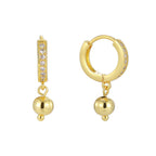 E0657 Fashion Mini Hoop Earrings for Women Gold-Plated Micro-Inlaid Zircon Small Round Bead Earrings