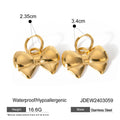 18K Gold-Plated Stainless Steel Stud Earrings with Geometric Minimalist Detail — material detail — jewelry finish and design detail