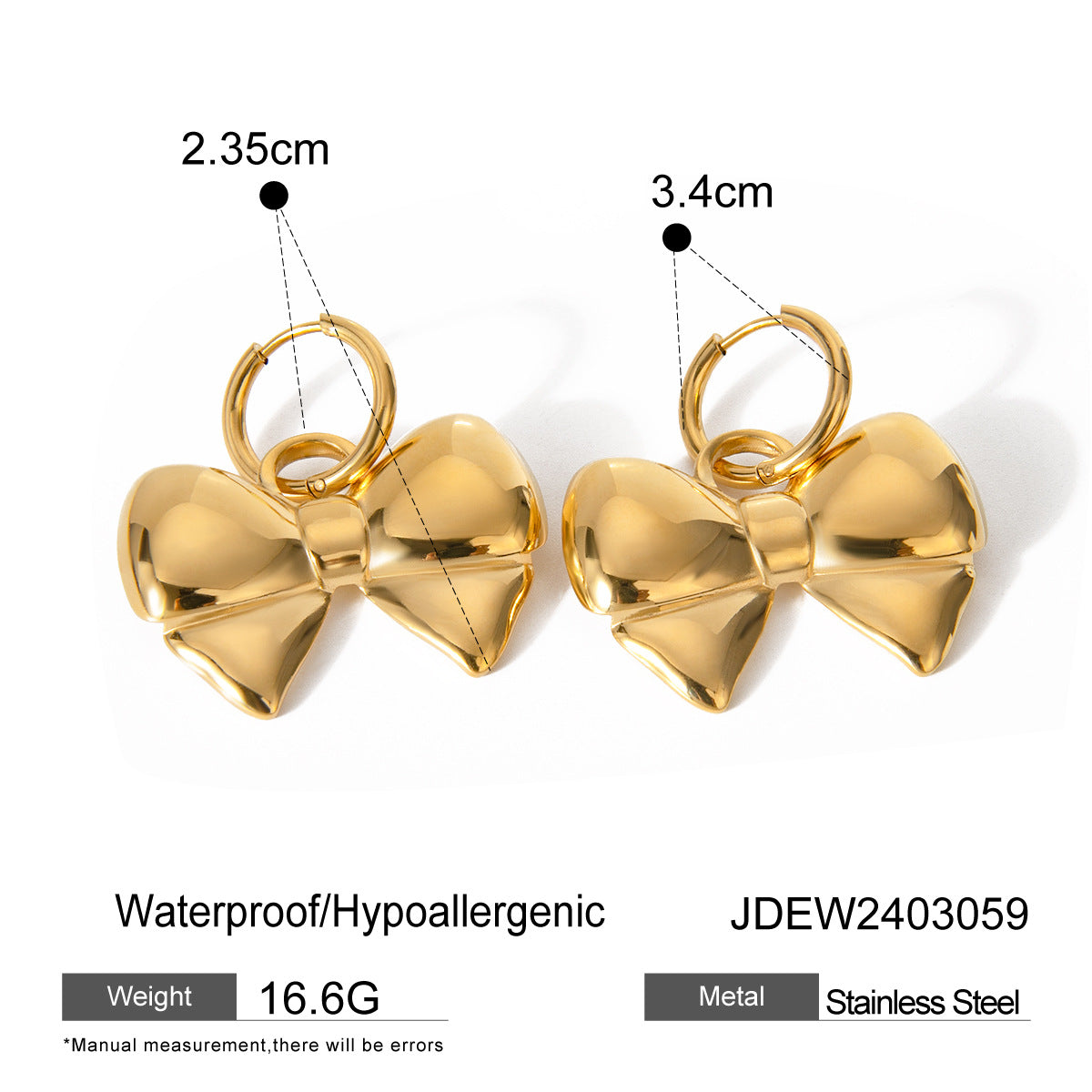 2H Fashionable Simple  Earrings Studs 18K Gold Stainless Steel Geometric Earrings Jewelry for Women